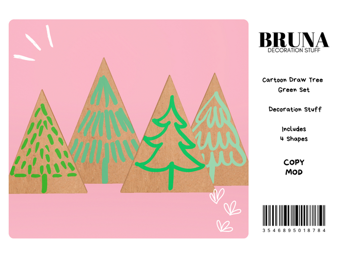 BRUNA - Cartoon Draw Tree Set - Green
