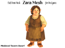 ZM PBR Medieval Tavern Dwarf Woman FULL PERM MESH