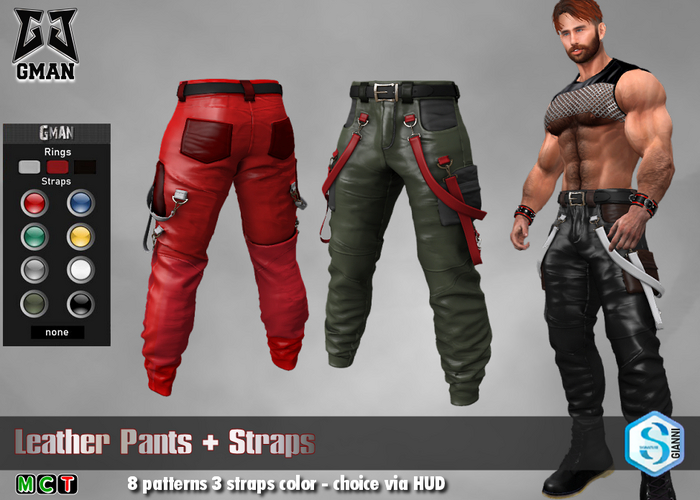 [GMan] P - Leather Pants+Straps - Signature