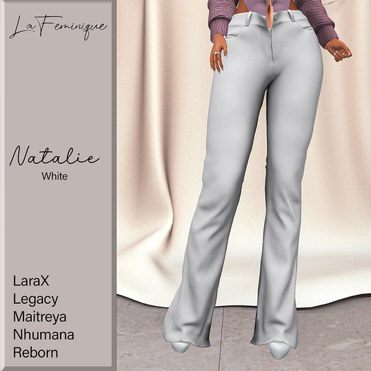 La Feminique Natalie Pants White