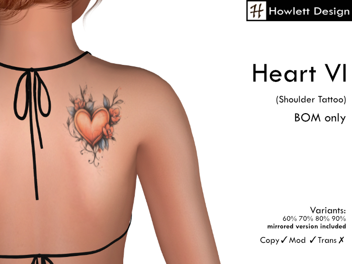 [HDesign] Heart VI (Shoulder Tattoo)