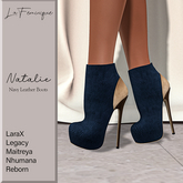 La Feminique Natalie Boots Navy Leather
