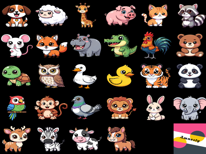 Adorable Animal Transparent PNG "BOXED"