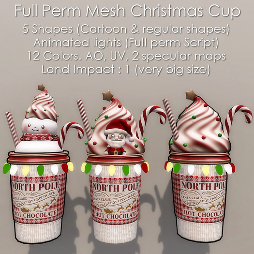 * Full Perm Mesh * Animated Christmas Cup *