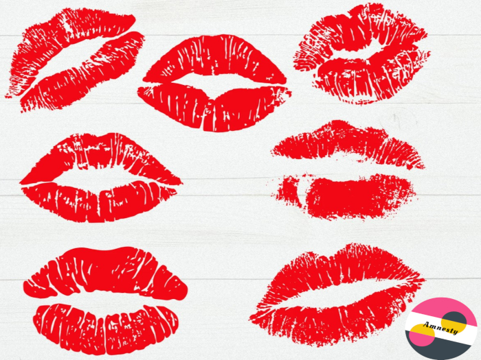 Kissing Lips Transparent PNG "BOXED"