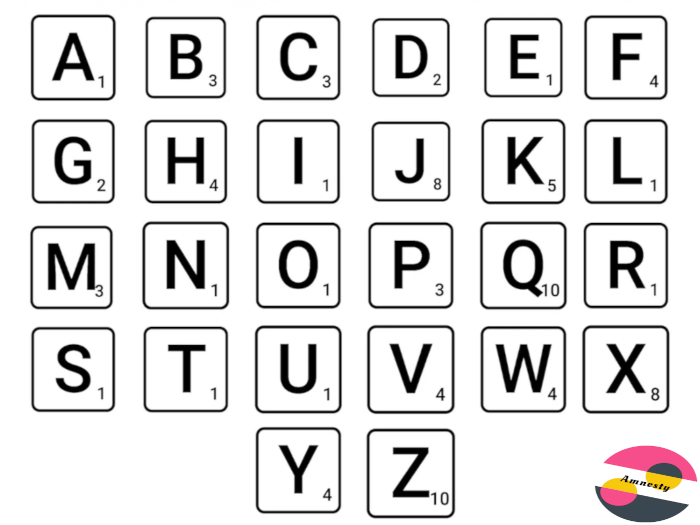 Scrabble Alphabet Transparent PNG "BOXED"