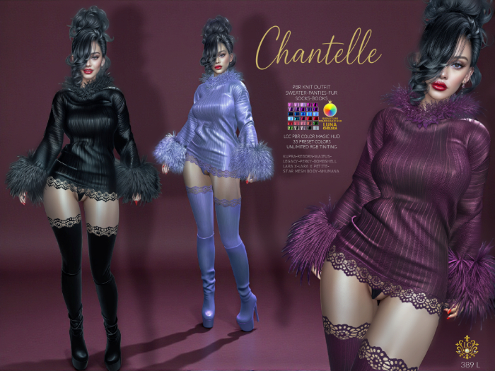 CHANTELLE – Rib Knit  + Fur Outfit , Fatpack
