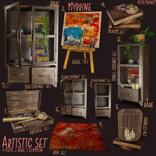 08. Myrrine. Artistic set small cabinet RARE