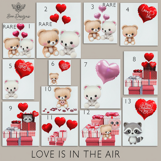 01 Bee Designs Love is in the air RARE