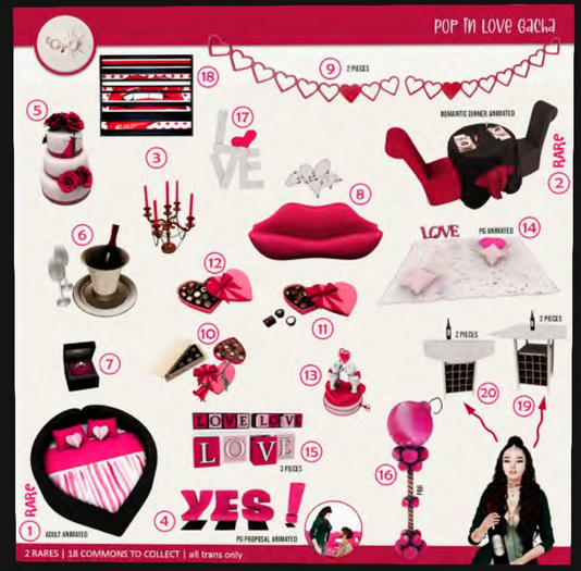 01. rojo - Pop in Love - Bento Adult Bed 11 Li RARE