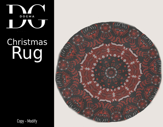 [Dogma] Christmas Rug Black & Red