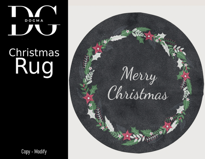 [Dogma] Christmas Rug Black Merry