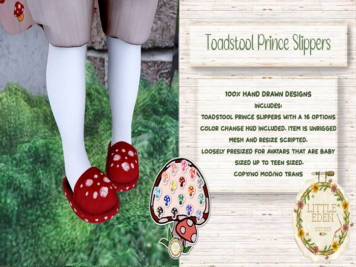 {Little Eden} Toadstool Prince Slippers 