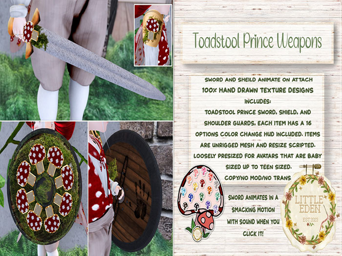 {Little Eden} Toadstool Prince Weapons 