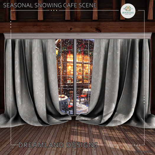 DD Seasonal Snowing Cafe Scene