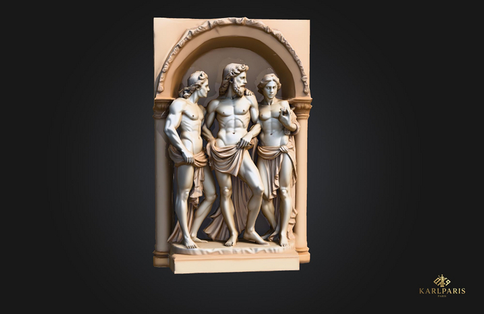 Classical Trio Statue – Elegant Figurative Art Decor