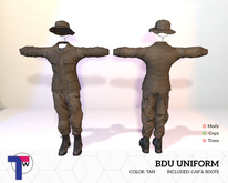 BDU COMBAT UNIFORM [COLOR TAN]