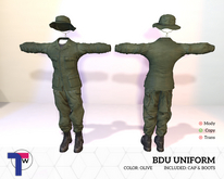 BDU COMBAT UNIFORM [COLOR OLIVE]