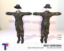 BDU COMBAT UNIFORM [COLOR WOODLAND]