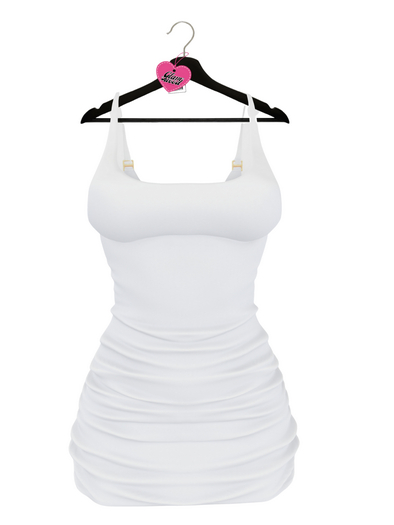 $GW$ Kamali Ruched Dress - WHT