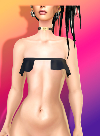 SiK Kikka Ruffle Tube Top Black Reborn V Tech