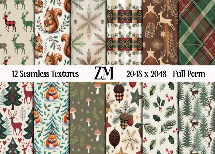 CHRISTMAS WINTER VINTAGE FULL PERM TEXTURES
