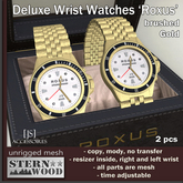 {JS} Deluxe Wrist Watch 'ROXUS' - gold brushed - 2 pcs