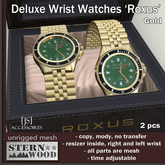 {JS} Deluxe Wrist Watch 'ROXUS' - gold - 2 pcs