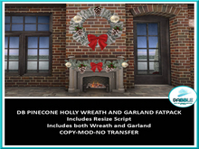 DB PINECONE HOLLY WREATH AND GARLAND FATPACK  ADD ME
