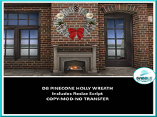 DB PINECONE HOLLY WREATH  ADD ME