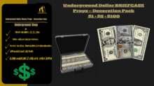 Underground-Money Briefcase  DOLLARS Deco Pack
