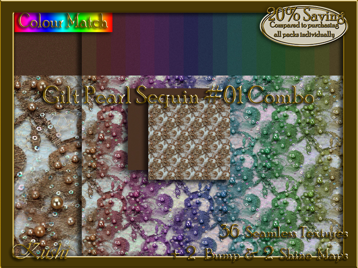 Gilt Pearl Sequin #01 COMBO Texture Bundle