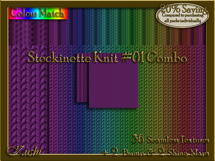 Stockinette Knit #01 COMBO Texture Bundle