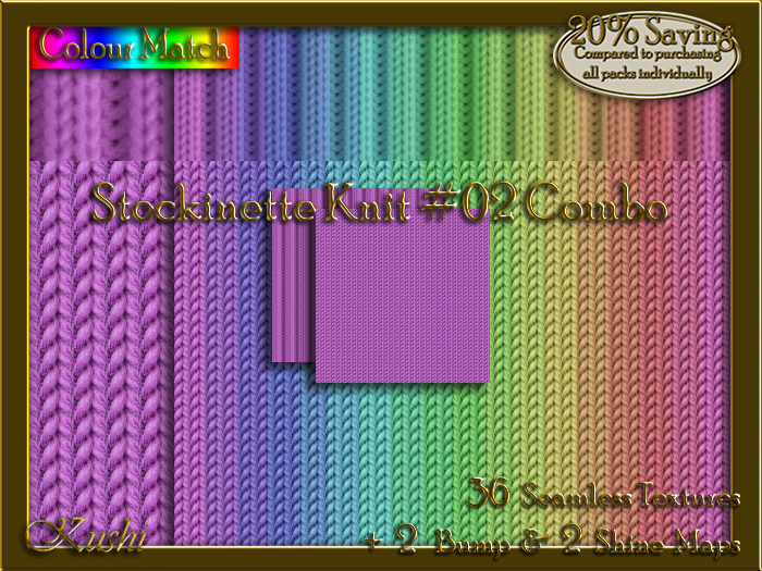 Stockinette Knit #02 COMBO Texture Bundle