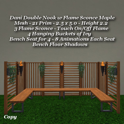 Dani Double Nook w Flame Sconce Maple1