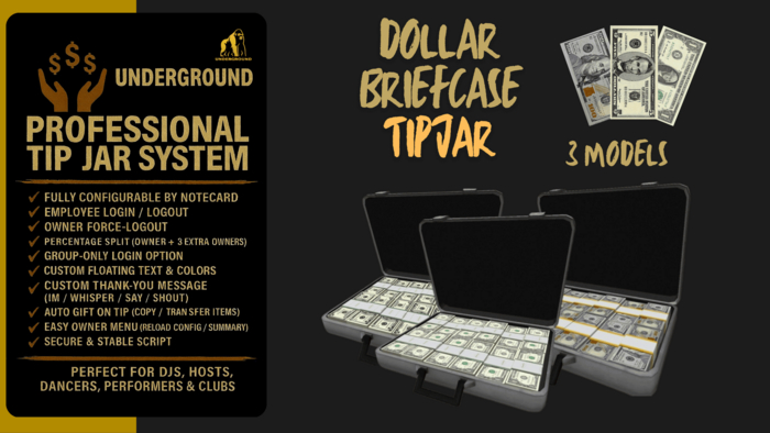 Underground-Professional TIP JAR DOLLARS