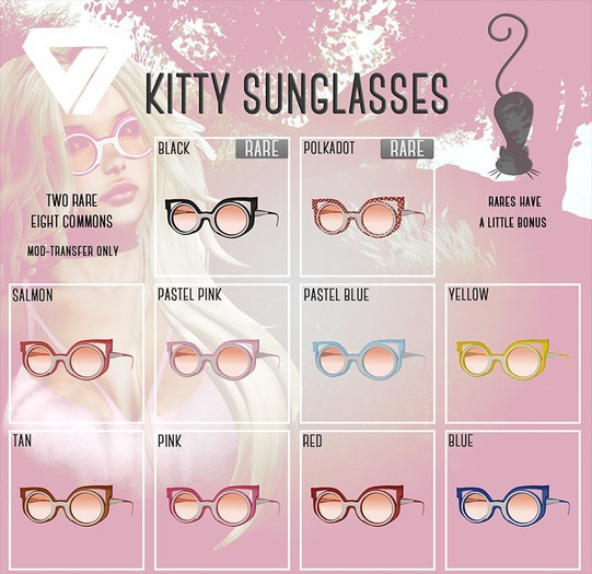 ..::ILLI::.. Black Kitty Sunglasses RARE