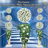 Max Luxury - Christmas Star - White Topiary with Sparkles