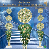 Max Luxury - Christmas Star - Gold Topiary with Sparkles