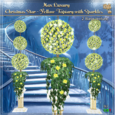 Max Luxury - Christmas Star - Yellow Topiary with Sparkles