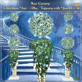 Max Luxury - Christmas Star - Blue Topiary with Sparkles