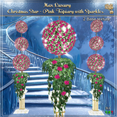 Max Luxury - Christmas Star - Pink Topiary with Sparkles