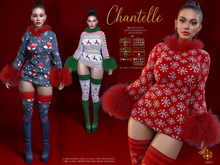 Chantelle, Festive Christmas Knitted Sweater Dress Complete Outfit, Fatpack 