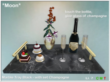 *Moon* Marble Tray black With set Champagne