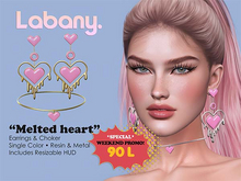 Labany. Melted Heart Earrings & Choker - Pink