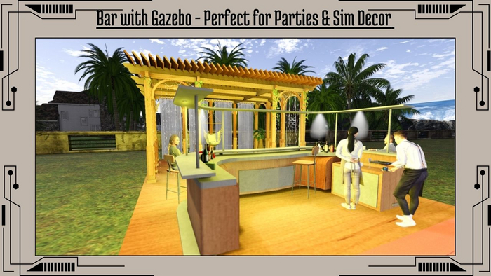 Mesh Bar with Gazebo - Perfect for Parties & Sim Decor (Copy/Modify)