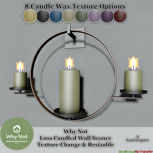 Why Not - Luss Candled Wall Sconce-Texture Change-Add Me