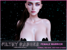 FB - Female warrior - chest tattoo 2k