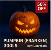Pumpkin Franklin – Full Perm Seasonal Decor