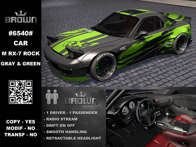 6540# CAR M RX-7 Rock - GRAY & GREEN
